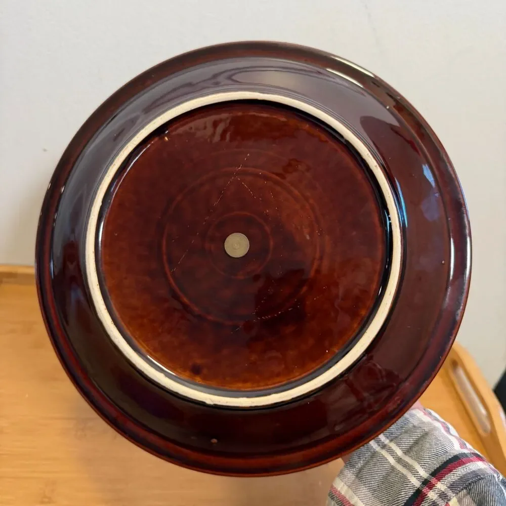 Vintage Pfaltzgraff Gourmet Brown Drip 2 Tier Serving Tray 10” 7” USA MCM
